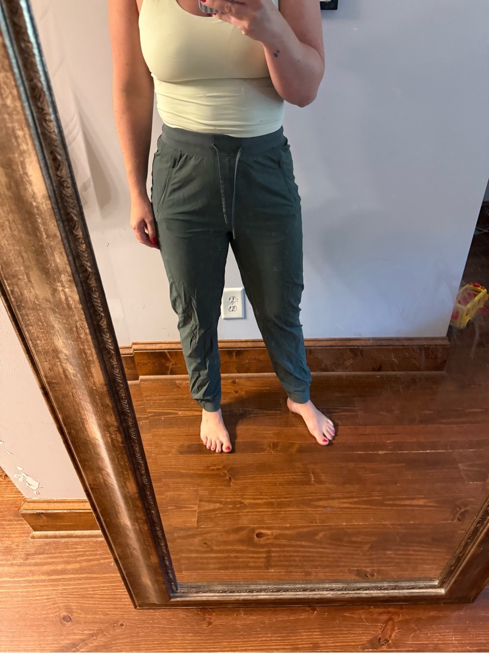 Casual Drawstring Jogger Pants - Olive Green